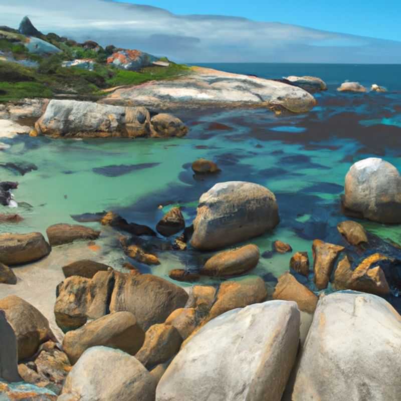 A group of six friends embarking on an adventure in Simon's Town, South Africa, surrounded by the vibrant hues of autumn foliage and the playful antics of the resident penguins, creating lasting memories during their four-day fall getaway.