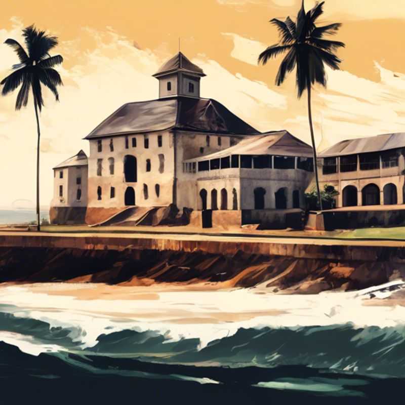 Le Château d'Elmina, Ghana : un témoignage poignant de l'histoire transatlantique de l'esclavage.