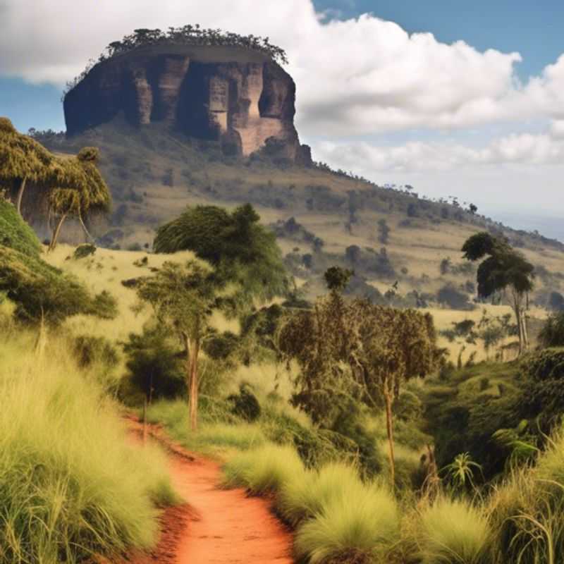 The majestic Mount Elgon, straddling the border between Uganda and Kenya, stands tall and proud, its rugged peaks reaching towards the heavens as The Weekend Traveler couple explores its captivating landscapes during the enchanting fall season.