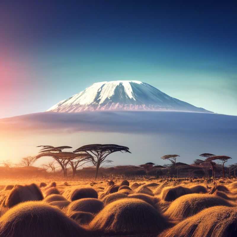 Deux couples contemplant avec émerveillement le majestueux Kilimandjaro, coiffé de son manteau de neige, lors de leur escapade hivernale éclair dans les hautes terres tanzaniennes.