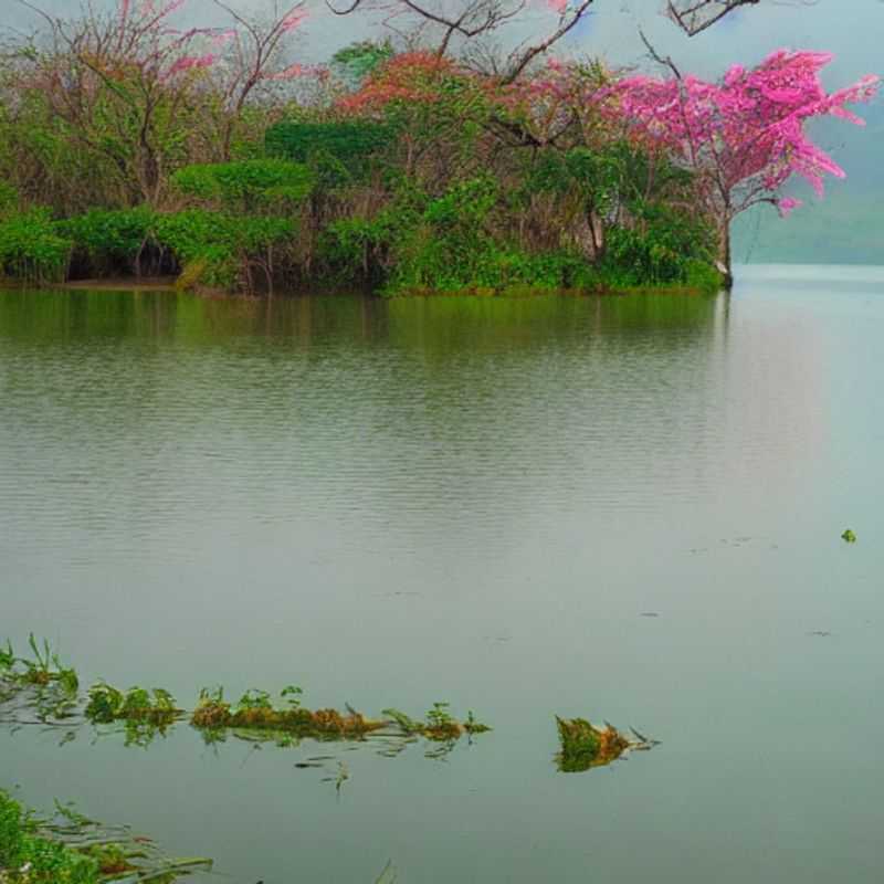 Lago Volta, Gana: Um cenário deslumbrante, mas lembre-se de priorizar a segurança durante sua visita.