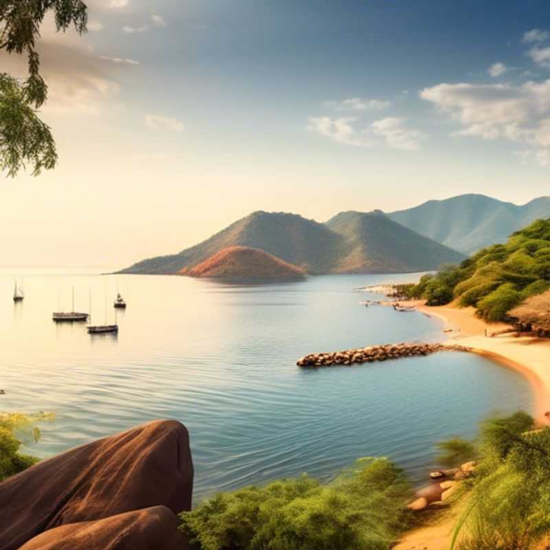 Three adventurous couples, The Last-minute Travelers, immersed in the serene beauty of Lake Malawi's crystal-clear waters and lush, verdant shores at Cape Maclear, Malawi, during their 3-week summer-to-fall journey of discovery.
