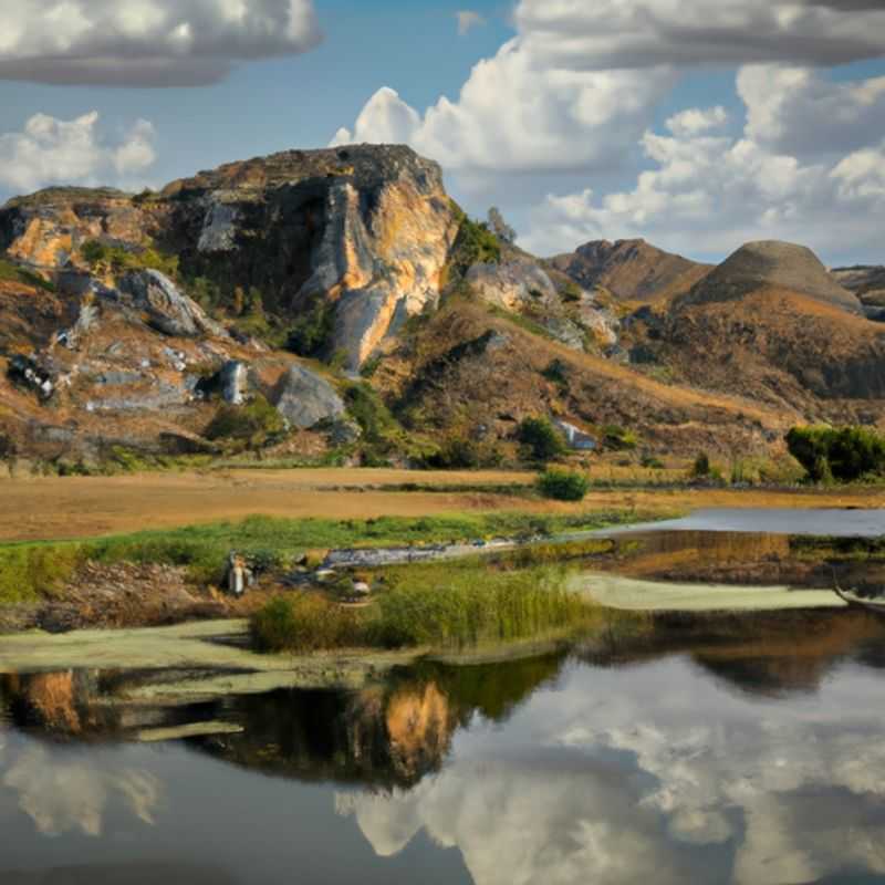 Tour Guide Introduces the Enchanting Piscine Naturelle in Isalo National Park During Winter