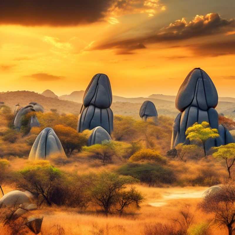 Les collines de Matobo au Zimbabwe, un paysage spectaculaire de rochers granitiques et de végétation luxuriante.