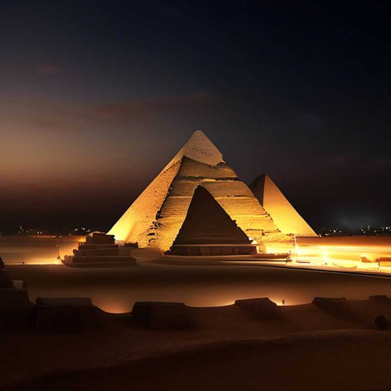 Un couple amoureux se tenant la main devant les majestueuses pyramides de la nécropole de Gizeh, en Égypte, pendant un voyage romantique de trois jours entre l'hiver et le printemps.