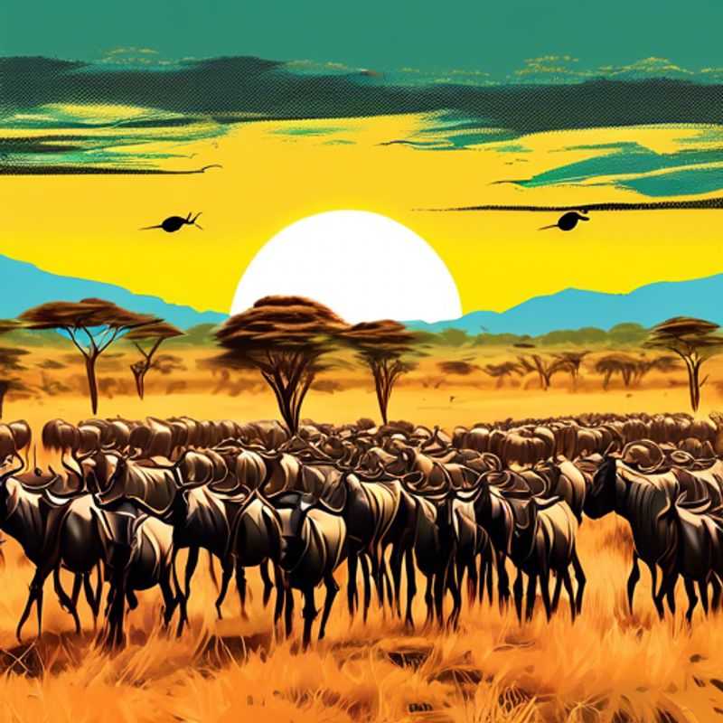 La grande migration des gnous entre le Kenya et la Tanzanie : un spectacle époustouflant de la nature.