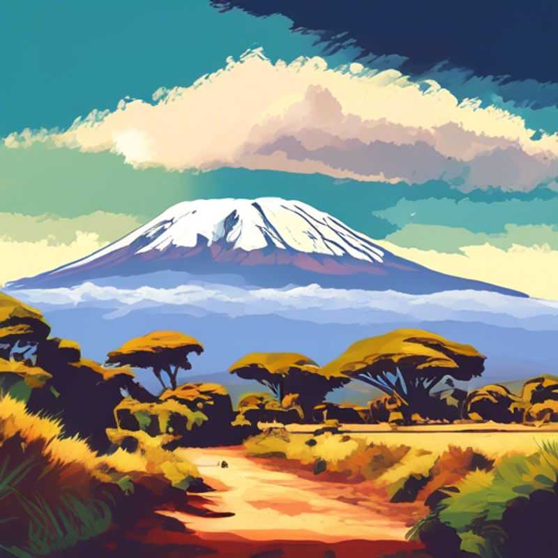 Una familia de aventureros disfruta de una vista impresionante del majestuoso Monte Kilimanjaro,