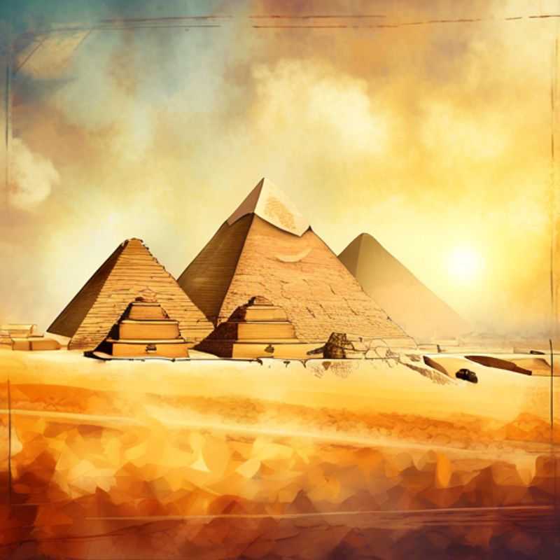 The awe-inspiring Pyramids of Giza, Egypt, standing as silent sentinels of ancient history and engineering marvels.