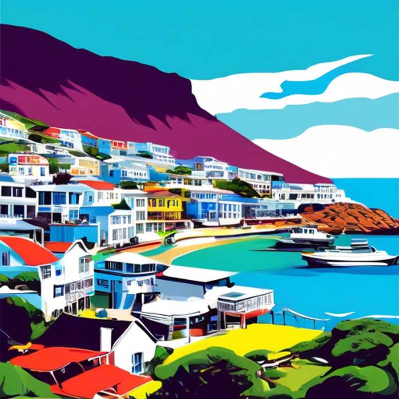 A solitary traveler soaking in the vibrant summer sun, mesmerized by the majestic presence of a playful African penguin colony on the shores of Simon's Town, South Africa.