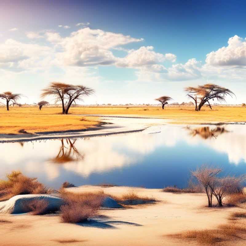 Les plaines éthérées du Makgadikgadi en Botswana, un paysage captivant et surréaliste.
