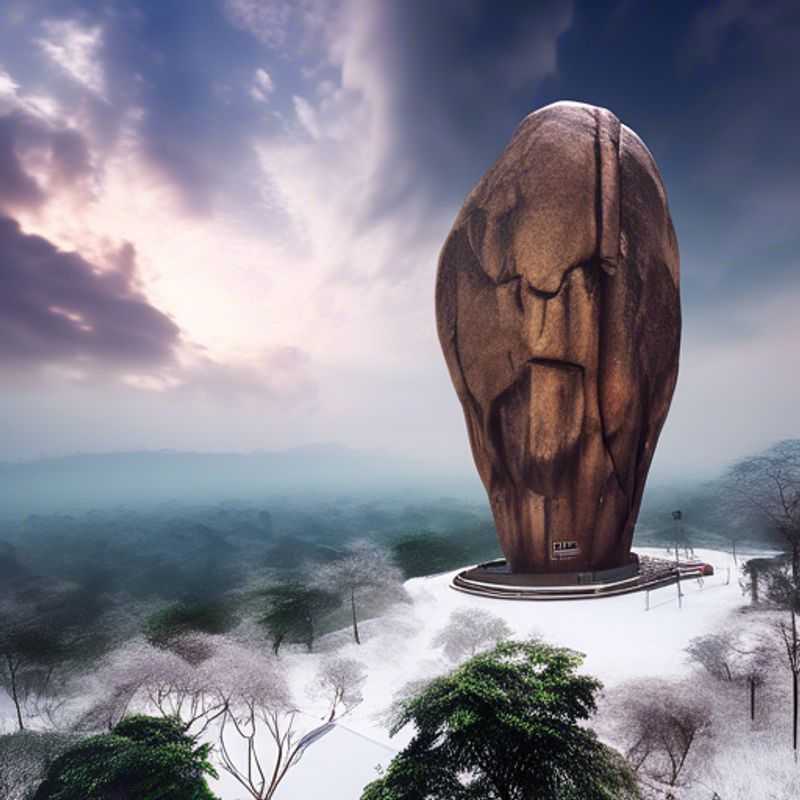 Le rocher Olumo, imposant et majestueux, dominant l'horizon d'Abeokuta au Nigeria.