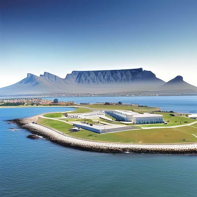 Dos parejas de The Gap Year Traveler explorando con asombro la histórica Isla Robben, donde Nelson Mandela pasó gran parte de su encarcelamiento, durante su viaje de dos semanas a Sudáfrica entre invierno y primavera.
