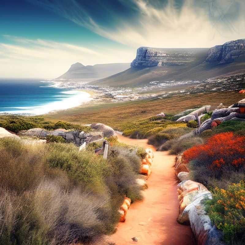 El Cabo de Buena Esperanza, Sudáfrica: Impresionante vista del icónico promontorio donde el Océano Atlántico y el Océano Índico se encuentran.