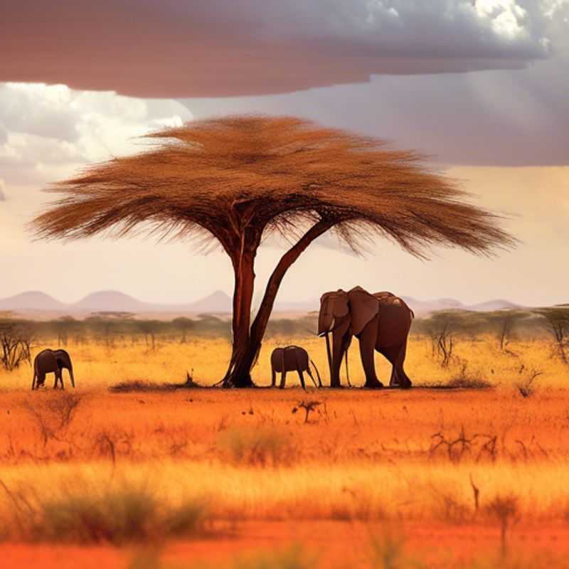 Three budget-savvy adventurers exploring the vast expanse of Tsavo National Park in Kenya, where the legendary Man-Eaters of Tsavo once roamed, on their fall expedition to uncover the hidden wonders of the African wilderness.