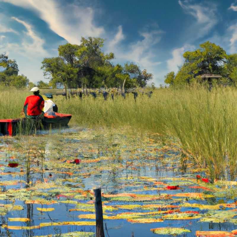Okavango Delta Paradise&#58; Mokoro Boat Tour&#44; Moremi Game Reserve&#44; Bird Watching&#44; Scenic Flight&#44; Guided Nature Walks
