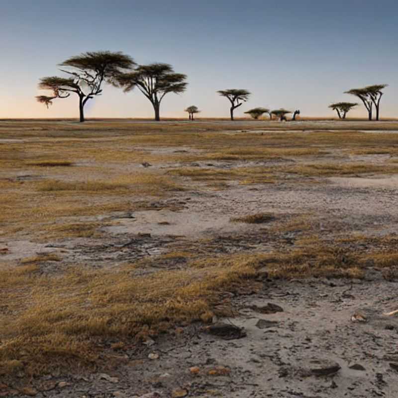 Vast, shimmering expanse of the Makgadikgadi Pans in Botswana.
