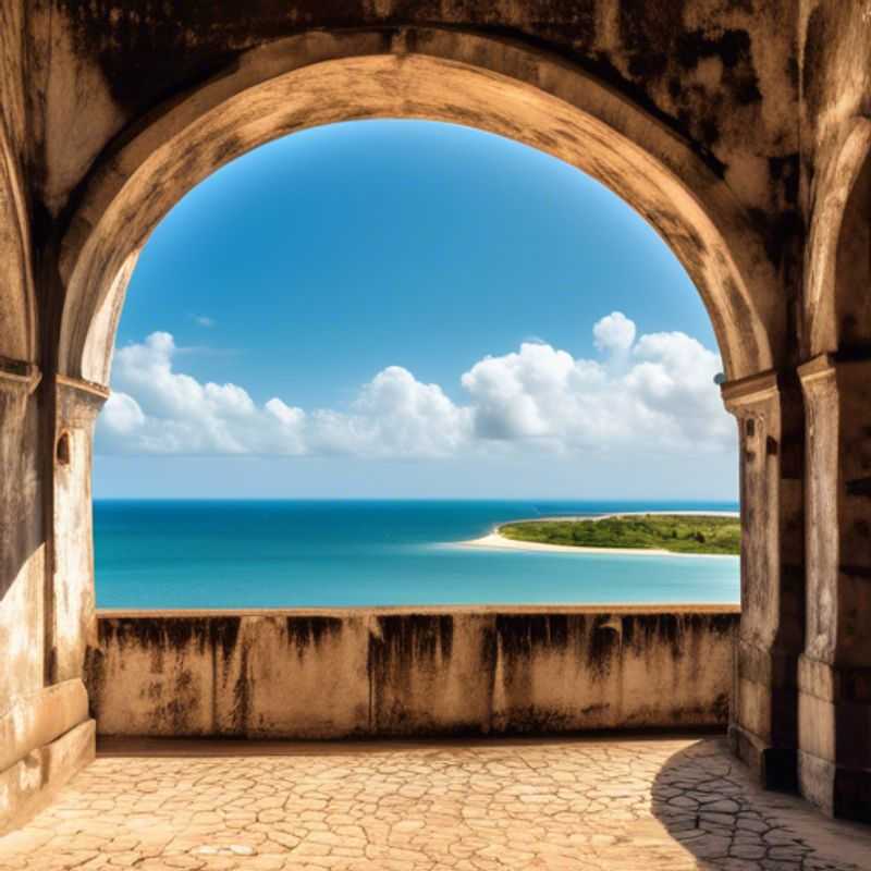 The imposing São Sebastião Fortress in Mozambique, a testament to Portuguese colonial history, overlooking the Indian Ocean.
