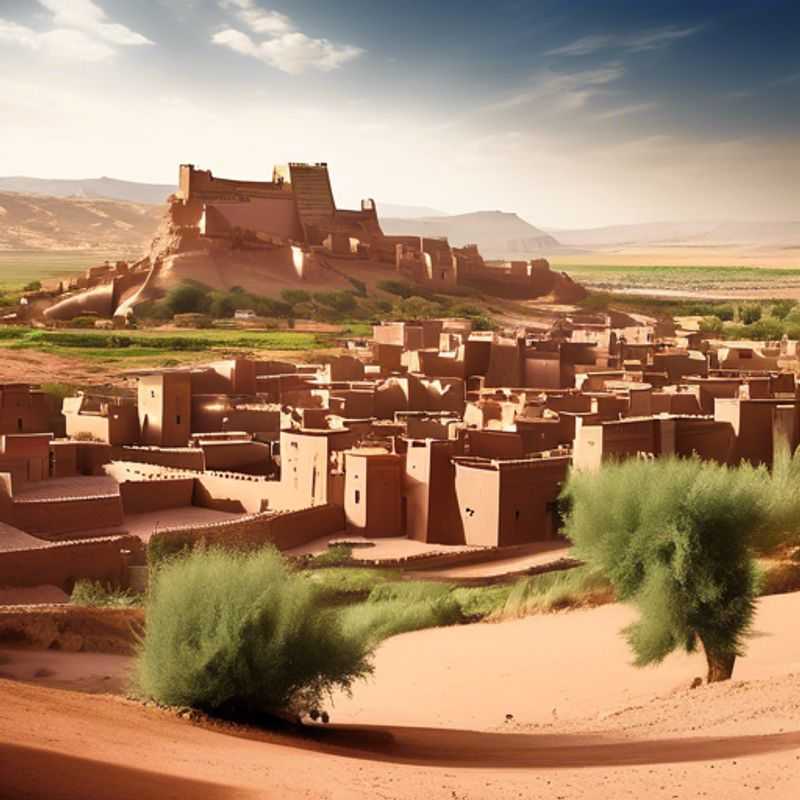 Aït Benhaddou, Maroc : Kasbah fortifiée, témoignage impressionnant de l'architecture sud-marocaine.