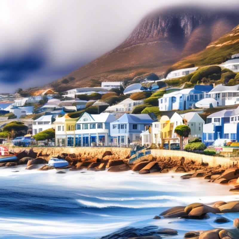 A family of last-minute travelers exploring the charming coastal town of Simon's Town, South Africa, where penguins waddle along the shores and the crisp, salty air invigorates the senses during their winter adventure.