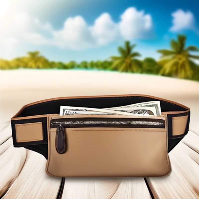A sleek, black money belt with a hidden pouch, perfect for keeping your valuables safe and discreet while traveling.