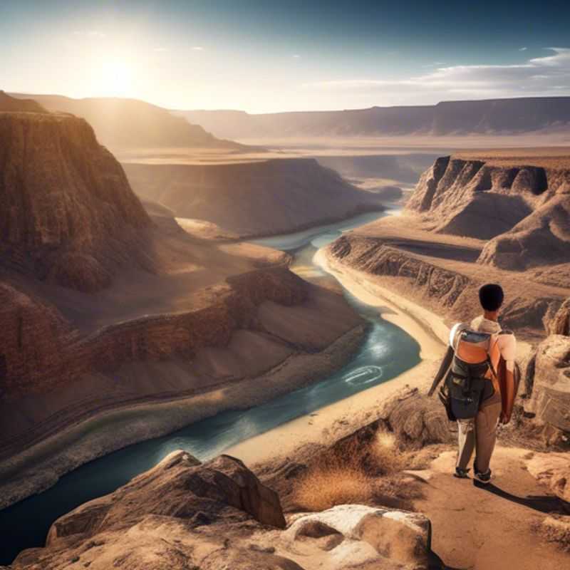 Survolez les paysages époustouflants du canyon de la rivière Fish, Namibie, en hiver