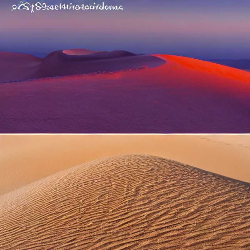 Stunning panoramic view of the towering, rust-colored Sossusvlei dunes in Namibia, highlighting the vastness and beauty of the landscape, while illustrating the importance of safety awareness when exploring this remarkable environment.