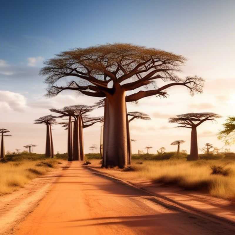 Découvrez la majestueuse Avenue des Baobabs au coucher du soleil : Un voyage dans le temps à Madagascar