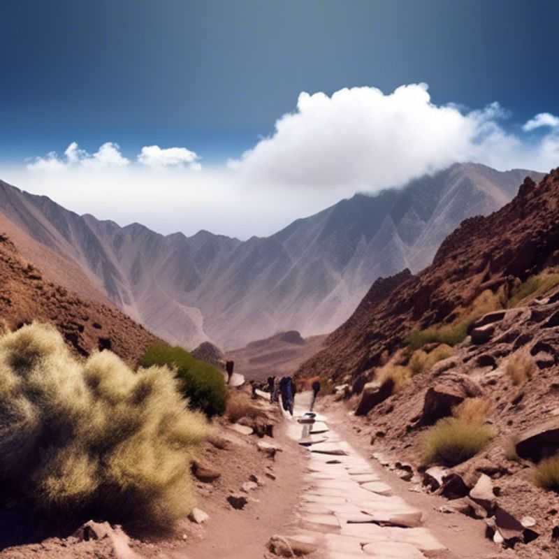 Famille éco-touriste explorant les paysages majestueux des montagnes de l'Atlas au Maroc pendant leur séjour hivernal de trois semaines.