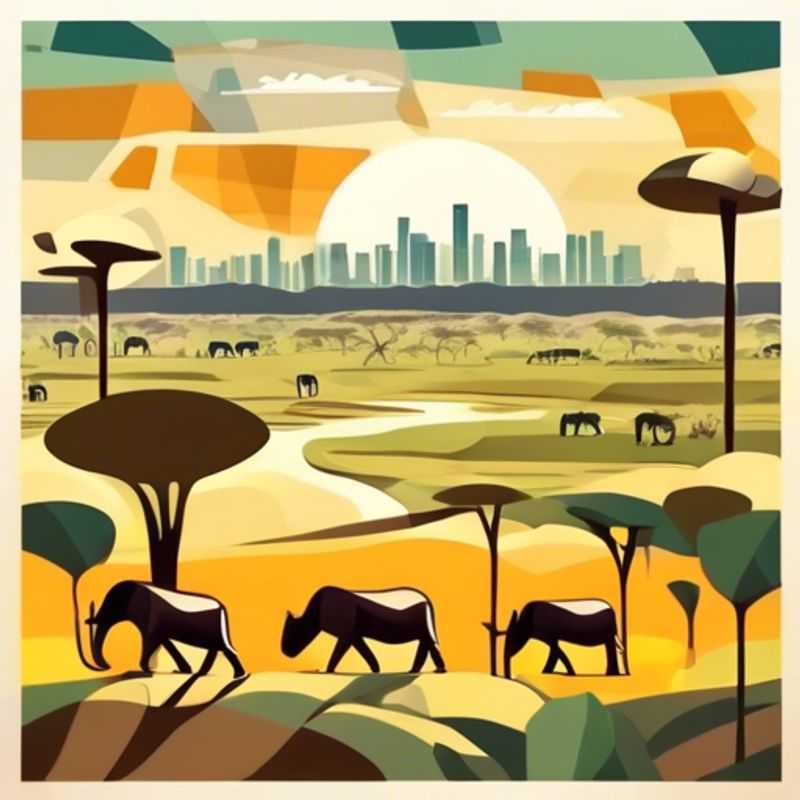Impresionante vista panorámica del Parque Nacional de Nairobi, Kenia, mostrando la rica vida salvaje africana en su hábitat natural.