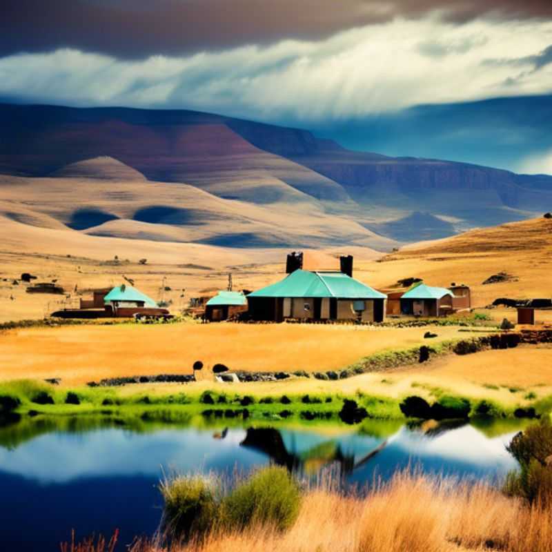 Un couple explorant les majestueuses Hautes Terres du Lesotho, entouré de paysages verdoyants et de montagnes, profitant de leur voyage romantique de trois semaines au printemps.