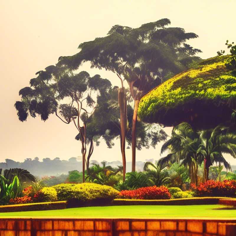 Lush greenery and vibrant flora thrive in the serene beauty of Entebbe Botanical Garden, Uganda.