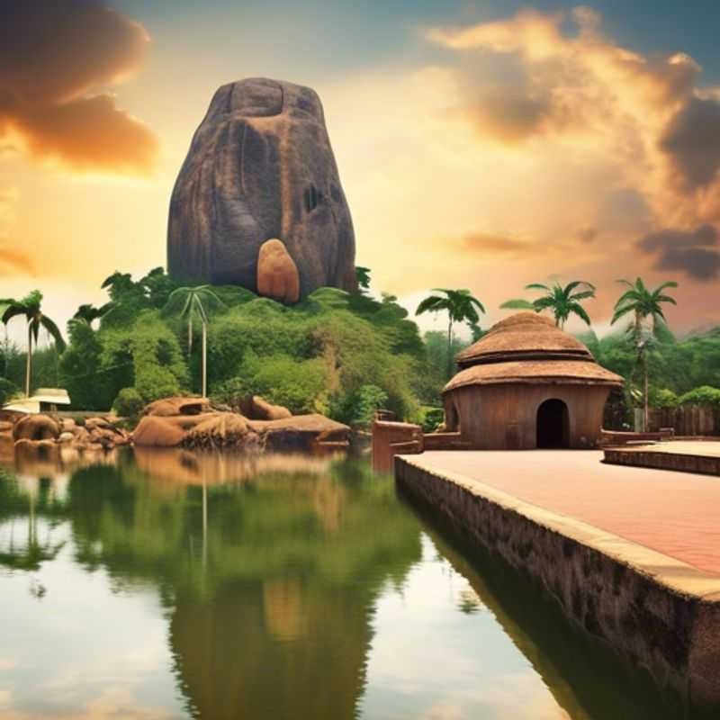 Le rocher Olumo, imposant et majestueux, dominant l'horizon d'Abeokuta au Nigeria.
