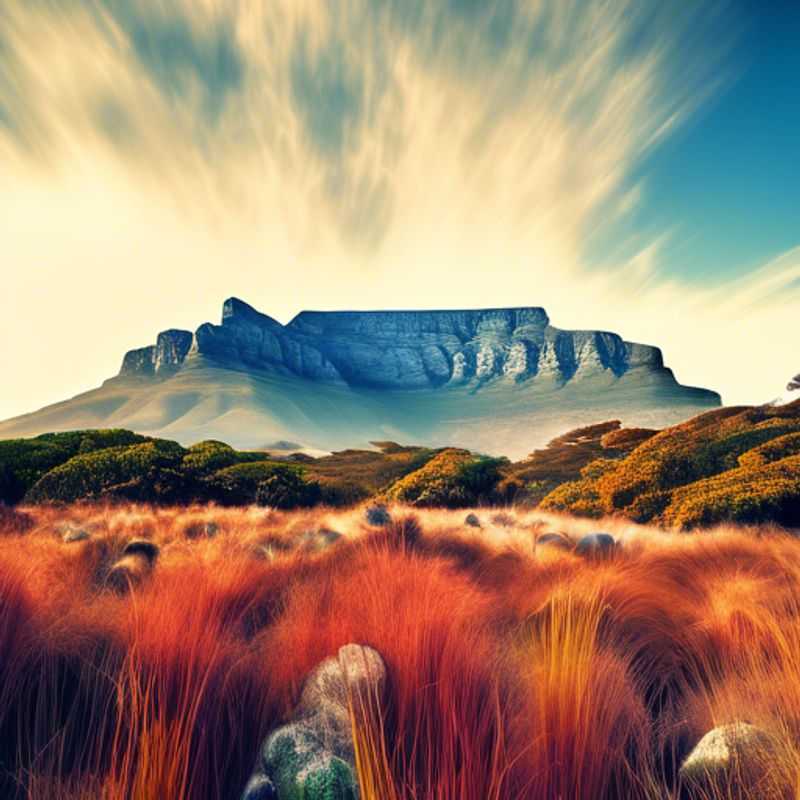 La imponente Mesa de la Montaña en Sudáfrica, un icono natural con vistas panorámicas impresionantes.
