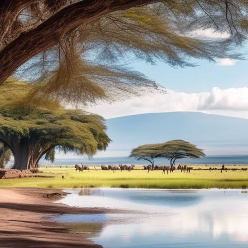 Espectacular vista del Lago Nakuru, Kenia, con sus famosas bandadas de flamencos rosados.