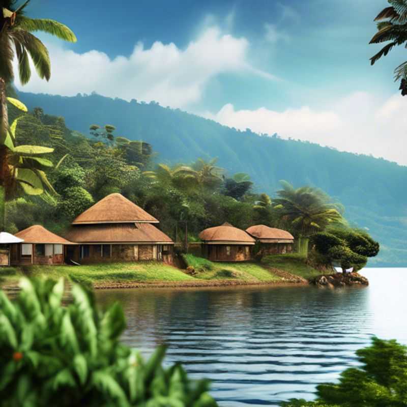 Trois couples de voyageurs d'affaires admirant les eaux turquoise du lac Kivu, une frontière naturelle entre le Rwanda et la République démocratique du Congo, lors de leur escapade printanière.