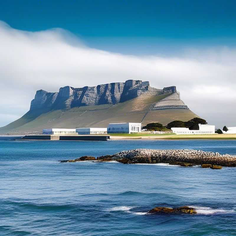Robben Island, Afrique du Sud : Vue de l'île et de ses bâtiments historiques, témoignage poignant de l'histoire de la lutte contre l'apartheid.