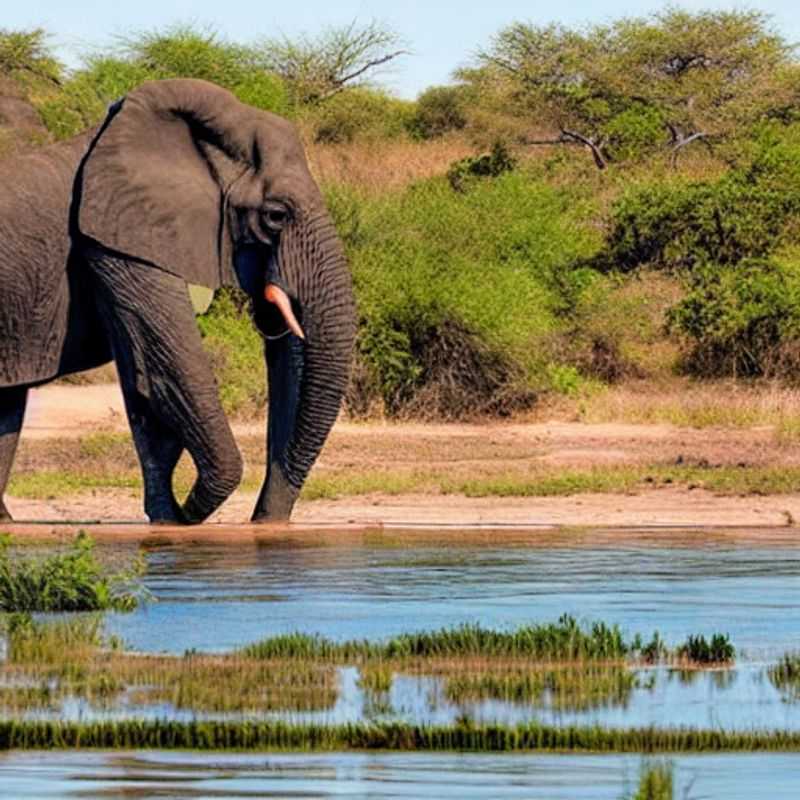 Aqui estão algumas opções para o texto alternativo em português para uma imagem do Parque Nacional de Chobe, na Botsuana, em um artigo sobre as melhores práticas de segurança ao viajar para lá: