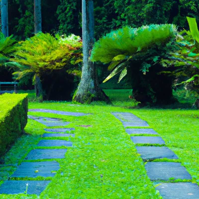A family with children exploring the lush Seychelles National Botanical Gardens, a vibrant tapestry of tropical plants, exotic flowers, and towering trees, during their week-long summer vacation in the Seychelles.