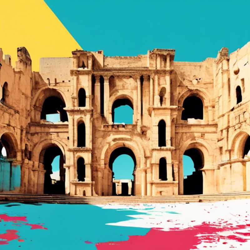 L'amphithéâtre d'El Jem en Tunisie, un magnifique exemple d'architecture romaine, impressionnant par sa taille et son état de conservation.
