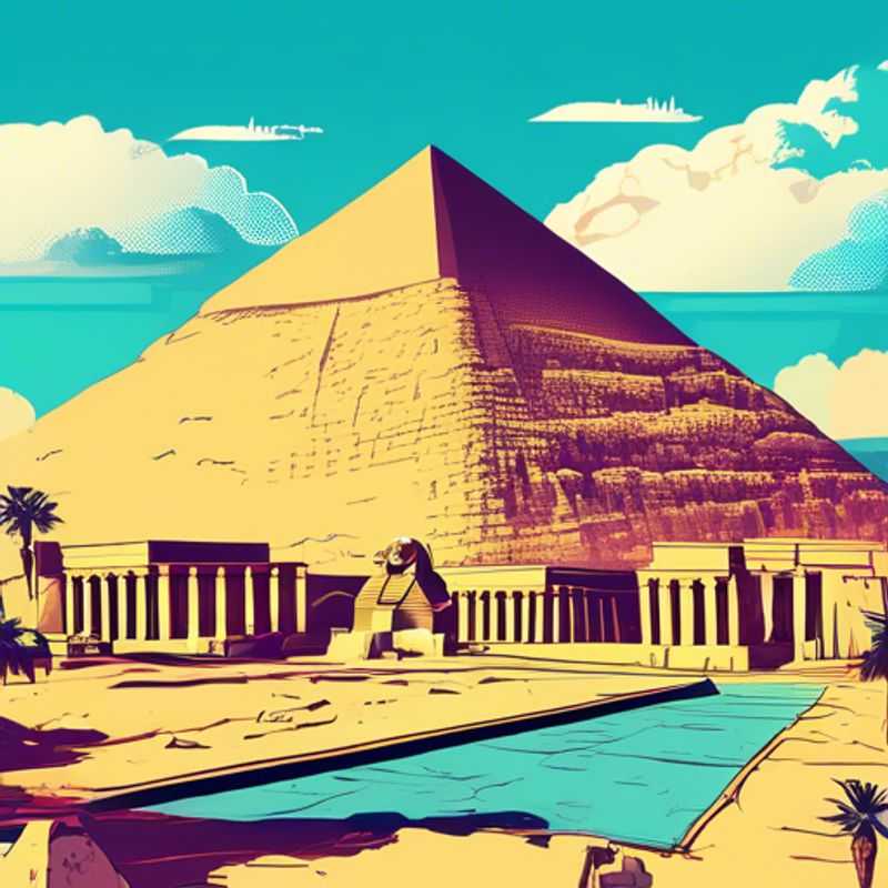 Un couple amoureux se tenant la main devant les majestueuses pyramides de la nécropole de Gizeh, en Égypte, pendant un voyage romantique de trois jours entre l'hiver et le printemps.