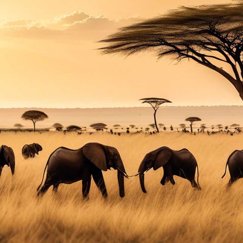 Deux couples, les voyageurs de l'année sabbatique, admirent avec émerveillement la faune sauvage du parc national du Serengeti, en Tanzanie, lors de leur escapade d'une journée entre l'été et l'automne.