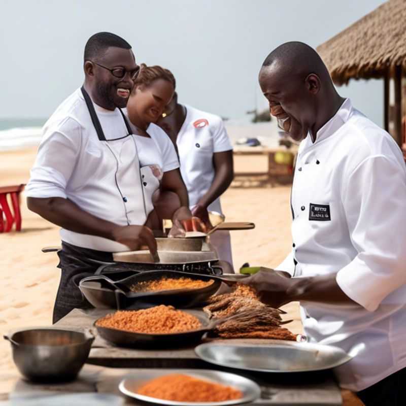 Découvrez les délices culinaires locaux dans un restaurant au bord de la plage à Cotonou, Bénin, entre l'hiver et le printemps