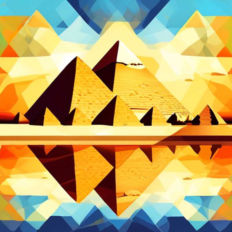 The majestic Pyramids of Giza, Egypt, standing as silent sentinels against the desert sky, a testament to ancient engineering and enduring mystery.