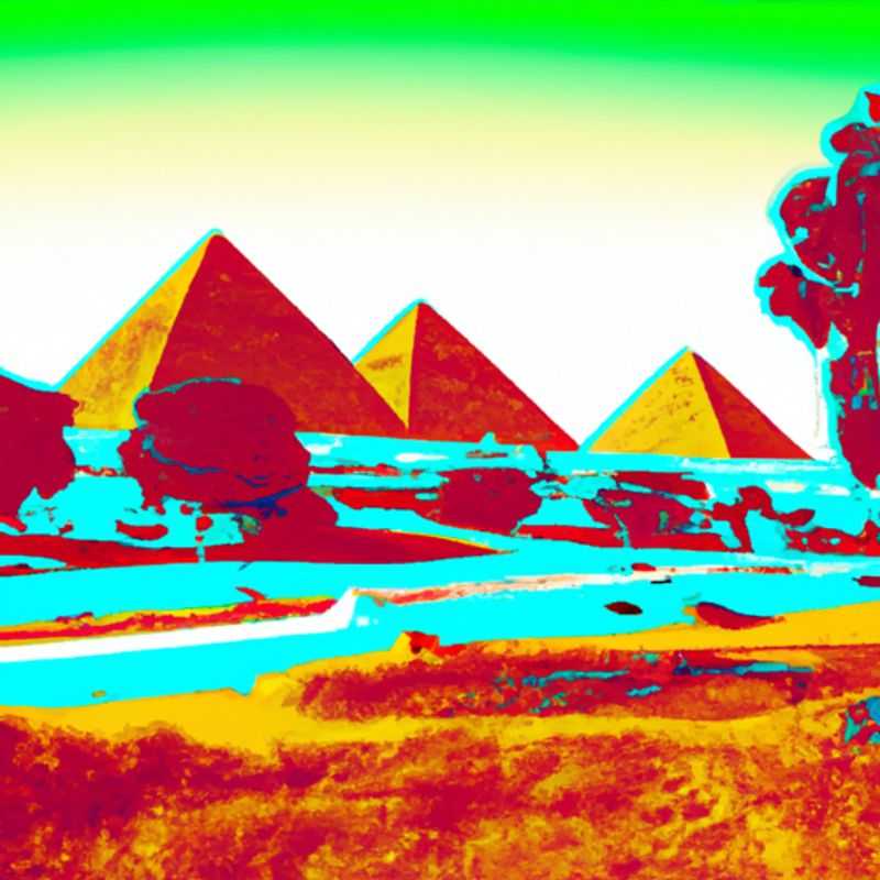Four intrepid travelers stand before the iconic Pyramids of Giza, their silhouettes etched against the warm hues of an Egyptian autumn sunset, embarking on a 4-day exploration of the ancient necropolis and its enigmatic wonders.