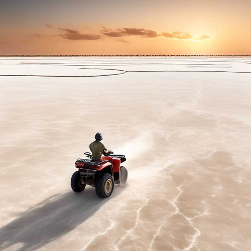 Un viajero solitario explora las vastas y surrealistas llanuras blancas de los salares de Makgadikgadi en Botswana, donde el cielo se funde con la tierra bajo el sol abrasador. La temporada de transición entre el verano y el otoño ofrece una perspectiva única del paisaje.