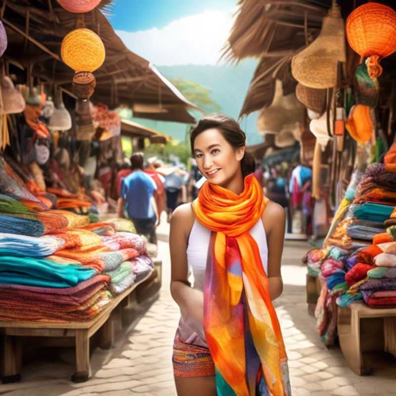 Close-up of a lightweight, brightly colored scarf or sarong, perfect for travel and layering, with intricate patterns and flowing fabric.