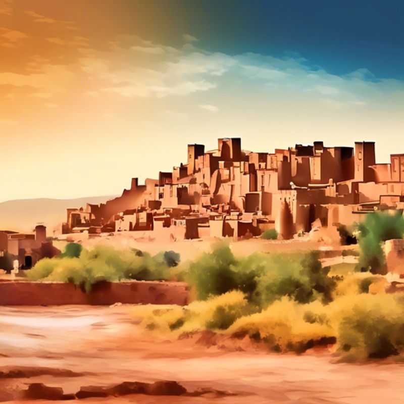 Aït Benhaddou, Maroc : Kasbah fortifiée, témoignage impressionnant de l'architecture sud-marocaine.