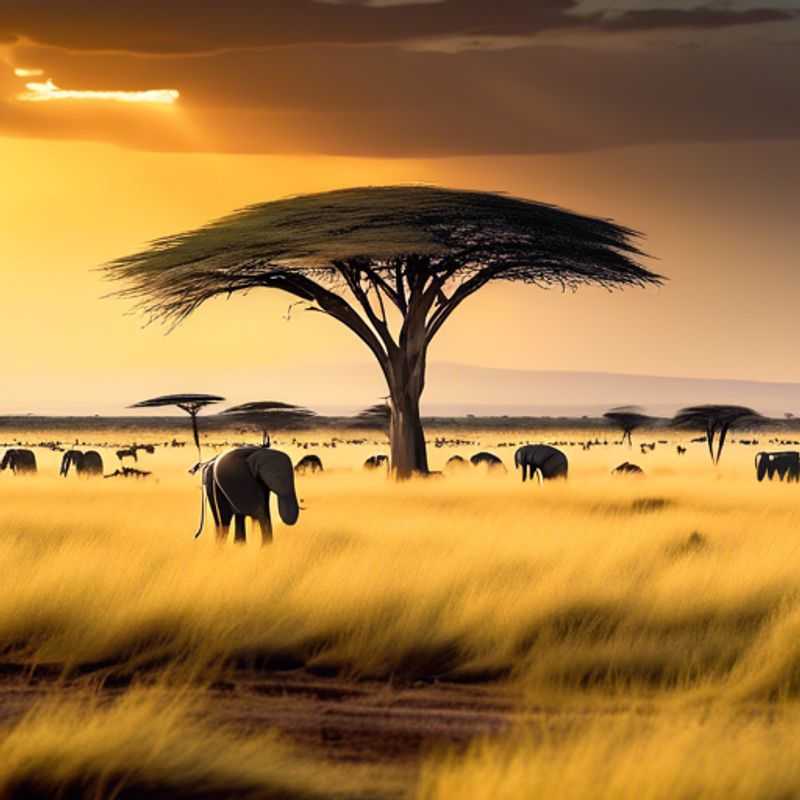Le parc national d'Amboseli, Kenya : éléphants majestueux au pied du Kilimandjaro.