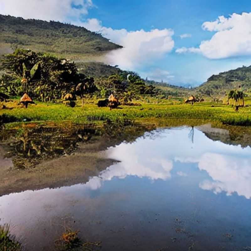 Dois viajantes contemplando a majestosa montanha do Monte Elgon, um destino repleto de beleza natural e aventura nos países de Uganda e Quênia, ideal para férias de verão.