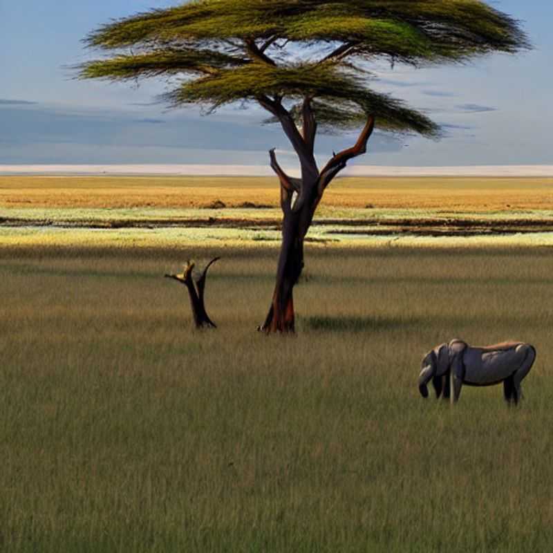 French: Immense troupeau d'éléphants se déplaçant paisiblement sur les plaines ensoleillées du parc national d'Amboseli au Kenya, un spectacle estival inoubliable.